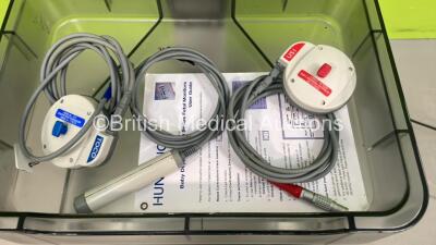 Huntleigh BD4000XS Fetal Monitor on Stand with 1 x US1 Transducer, 1 x TOCO Transducer and 1 x Control Finger Trigger (Powers Up) *na* - 3