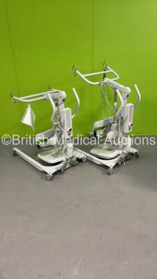 2 x Liko Sabina II Electric Patient Hoists with Batteries and Controllers *468240 / 468641*