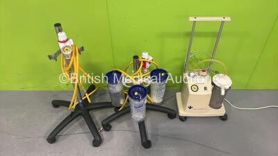 1 x Therapy Equipment Suction Unit with Cup (Powers Up) and 2 x Stands with 2 x Valves/Regulators Hoses and 3 x Cups *074769*