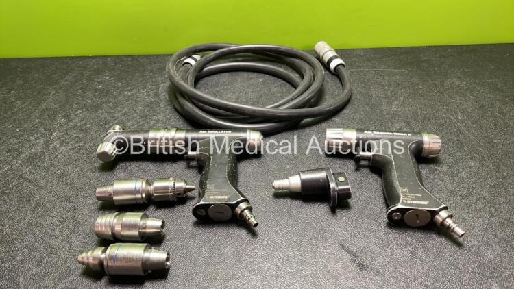 Job Lot Including 1 x Synthes 511.610 Handpiece (Damaged Trigger-See Photo) 1 x Synthes 511.606 Handpiece, 1 x Hose and 3 x Attachments