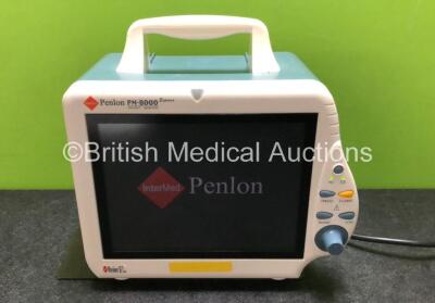 InterMed Penlon PM-8000 Express Patient Monitor Including SpO2, ECG, T1, T2 and NIBP Options (Powers Up)