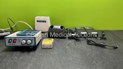 Mixed Lot Including AOI Quick Rinse Automated Instrument Rinse System (Powers Up) 1 x Sonarwarm Charger Unit (No Power) 1 x Welch Allyn N344 Charger, 1 x McKinley 545 Bodyguard Epidural Pump (Powers Up) 3 x Medical Grade AC/DC Adapters