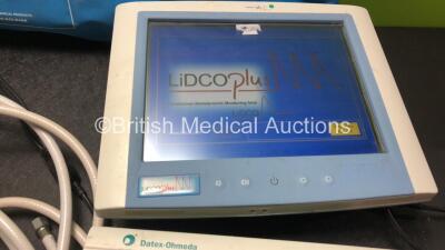 Mixed Lot Including 1 x Sager Emergency Traction Splint, 2 x Carefusion Alaris CC Infusion Pumps (Both Power Up with Blank Display-See Photos) 1 x LidCO Monitor (Powers Up) 3 x Datex Ohmeda S/5 Monitors (All Spares and Repairs) 8 x Hoses - 4