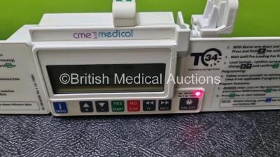 4 x CME Medical T34 Ambulatory Syringe Pumps (All Power Up when Tested with Stock Batteries-Batteries Not Included) - 2