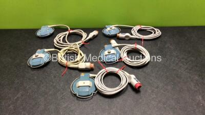 4 x Philips Toco M1355A Fetal Monitor Transducers and 1 x Philips US Fetal Transducer (3 x Damaged Casing - See Photos)