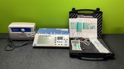 Mixed Lot Including 1 x Aura Bed Pump (Powers Up) 1 x Amplivox CA850 Series 3 Automatic Audiometer (Untested Due to Missing Power Supply) 1 x B Braun HNS 12 Stimuplex Nerve Stimulator (Powers Up) *SN 300169, S1004731, STA130I*