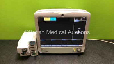 GE B650 Touch Screen Patient Monitor *Mfd 2011* with 1 x GE E-CAiOV Gas Module Including D-Fend Water Trap *Mfd - 2009* and 1 x E-PSMP-00 Module Including ECG, SpO2, T1, T2, P1, P2 and NIBP Options (Powers Up)