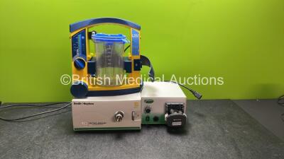 Mixed Lot Including 1 x Laerdal LSU Suction Pump with Cup (Powers Up) 1 x Smith + Nephew Micro Bright Illuminator (Powers Up) 1 x Endogator Model EGP-100E Irrigation Pump (No Power) *SN A88411127, 78101465783, 16066*