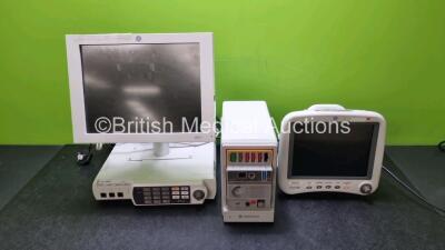 Job Lot Including 1 x GE Dash 4000 Patient Monitor (Powers Up) Including ECG, NBP, CO2, SpO2, Temp/CP, BP1 and BP2 Options,1 x GE Solar 8000M Unit, 1 x GE Tram RAC 4A Module Rack with 1 x Smart Anesthesia Multi Gas Module and 1 x Tram 451N Module Includin