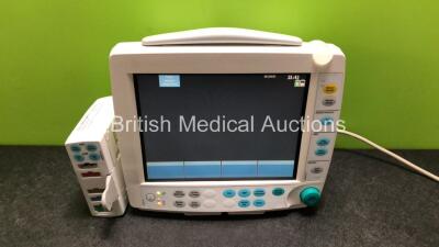 Job Lot Including 1 x GE Type F-FM-00 Patient Monitor (Powers Up with Damage to Casing - See Photos) and 1 x GE Type E-PSMP-01 Module with ECG, SpO2, T1, T2, P1, P2 and NIBP Options