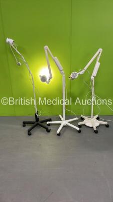 3 x Patient Examination Lamps on Stands (1 x Powers Up)