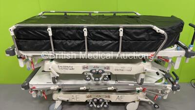 2 x Huntleigh Lifeguard Hydraulic Trolleys with Mattresses (Hydraulics Tested Working)