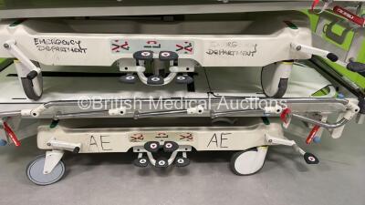 2 x Huntleigh Lifeguard Hydraulic Trolleys with Mattresses (Hydraulics Tested Working) - 2