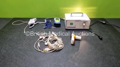 Mixed Lot Including 1 x Medical System Endolux 2 Light Source (Powers Up), 1 x 10 Lead ECG Lead, 1 x Huntleigh Sonicaid FDI, 1 x Covidien Filac EZ Unit and 1 x Patient Mpower Spirometer *SN A23Z104720 / 4642*