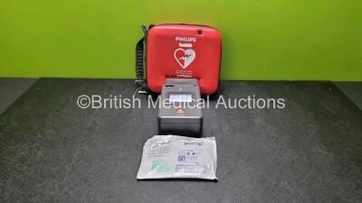 Philips Heartstart FR3 Defibrillator in Carry Case with 1 x in Date Electrode Pack and 1 x Philips Battery *Exp 01-02027* in Carry Case (Powers Up) *SN C15B-00597*