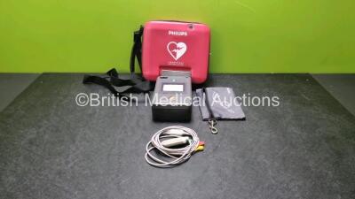 Philips Heartstart FR3 Defibrillator in Carry Case with 1 x Philips Ref 989803150051 3 Lead ECG Lead and 1 x Philips Battery *Exp 02-2027* in Carry Case (Powers Up) *SN 05-2027*