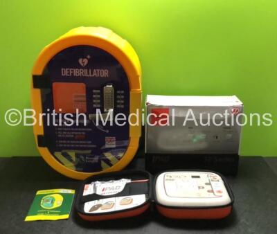 CU Medical System IPAD SP Series CU-SP1 Defibrillator with Accessories and Cabinet (Powers Up - Like New in Box)