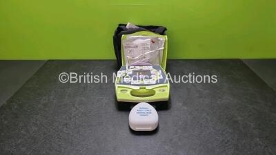 Zoll AED Plus Defibrillator In Carry Case (Powers Up) with 2 x in Date Electrode Pack and 1 x Marshall Child Protection Mask