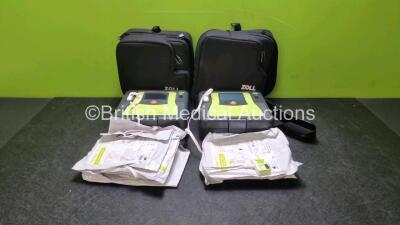 Zoll AED Plus Defibrillator In Carry Case (Powers Up) with 3 x in Date Electrode Packs