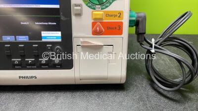 Philips Heartstart XL+ Defibrillator Including Pacer, ECG and Printer Options with 1 x Paddle Lead, 1 x 3 Lead ECG Lead and 1 x Battery (Powers Up) *SN US71514664* - 2