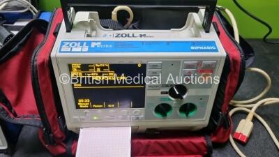 Job Lot Including 1 x Zoll M Series Biphasic 200 Joules Max Defibrillator Including ECG and Printer Options with 1 x SpO2 Finger Sensor Connector and 1 x Zoll E-Series Defibrillator with ECG, SpO2, NICP and CO2 Options, 1 x Zoll 3 Lead ECG Lead, 1 x 5 Le - 2