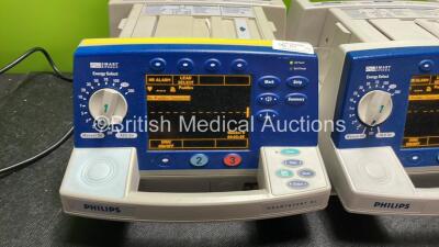 3 x Philips Heartstart XL Defibrillators Including Pacer, ECG and Printer Options (All Power Up) *SN US00119997, US00232101, US00459957* - 2