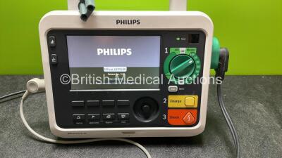 Philips Efficia DFM100 Defibrillator Including Pacer, ECG and Printer Options Software Revision 2.00 with 1 x Paddle Lead, 1 x Philips M37215A Test Load and 1 x 3 Lead ECG Lead (Powers Up) *Mfd 08-2018* *SN C84E13DE8* - 3