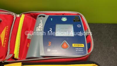 2 x Laerdal Heartstart FR2+ Defibrillators with 2 x Philips M3863A Batteries *Install Dates 02-2022, 06-2024* 2 x Skintact Electrodes in Carry Bags (Both Power Up and Pass Self Tests) *SN 0207223469, 1207267063* - 3