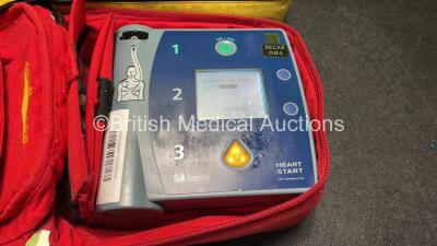 2 x Laerdal Heartstart FR2+ Defibrillators with 2 x Philips M3863A Batteries *Install Dates 02-2022, 11-2023* 2 x Skintact Electrodes in Carry Bags (Both Power Up and Pass Self Tests) *SN 0207225913, 0307227374* - 2