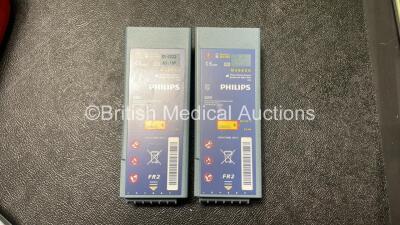 2 x Laerdal Heartstart FR2+ Defibrillators with 2 x Philips M3863A Batteries *Install Dates 02-2022, 11-2023* 2 x Skintact Electrodes in Carry Bags (Both Power Up and Pass Self Tests) *SN 0207225913, 0307227374* - 4