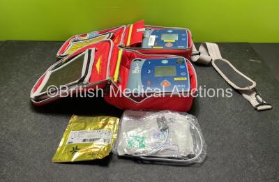 2 x Philips Heartstart FR2+ Defibrillators with 2 x Philips M3863A Batteries *Install Dates 11-2020, 01-2023* 2 x Skintact Electrodes in Carry Bags (Both Power Up and Pass Self Tests) *SN 1207267080, 1110990907*