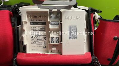 1 x Philips Heartstart MRx Defibrillator Including Pacer, ECG and Printer Options, 1 x Philips Heartstart MRx Defibrillator Including ECG and Printer Options, 1 x Philips M3539A Module, 1 x Philips M3538A Batteries, 2 x Paddle Leads, 2 x 3 Lead ECG Leads, - 4