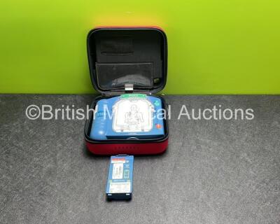 Philips Heartstart HS1 Defibrillator with 2 x Philips REF M5070A Batteries in Carry Case (Powers Up) *SN A06L00257*