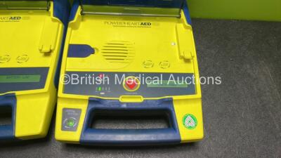 2 x Cardiac Science Powerheart AED G3 Defibrillators with 2 x Batteries (Both Power Up) - 2