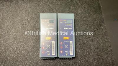 2 x Laerdal Heartstart FR2+ Defibrillators with 2 x Philips M3863A Batteries *Install Dates 11-2020, 12-2020* 2 x Skintact Electrodes in Carry Bags (Both Power Up and Pass Self Tests) *SN 051801553, 0307227461* - 5