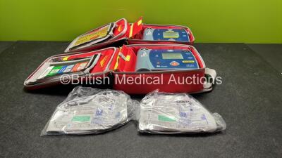 2 x Laerdal Heartstart FR2+ Defibrillators with 2 x Philips M3863A Batteries *Install Dates 06-2025, 11-2025* 2 x Skintact Electrodes in Carry Bags (Both Power Up and Pass Self Tests) *SN 1207264516,