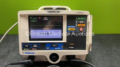 Medtronic Lifepak 20e Defibrillator / Monitor with 1 x 3 Lead ECG Lead and 1 x Paddle Lead (Powers Up with Service Light and Missing Battery-See Photos) - 2