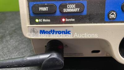 Medtronic Lifepak 20e Defibrillator / Monitor with 1 x 3 Lead ECG Lead and 1 x Paddle Lead (Powers Up with Service Light and Missing Battery-See Photos) - 3