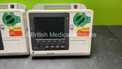 1 x Philips Heartstart XL+ Defibrillator Including Pacer,  ECG and Printer Options; 1 x Philips Heartstart XL+ Defibrillator Including ECG and Printer Option (1 Powers Up, 1 No Power) - 3