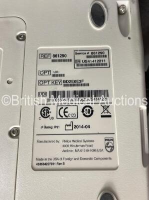 Philips Heartstart XL+ Defibrillator Including ECG and Printer Options with 1 x Paddle Lead, 1 x Philips M3725A Test Load and 1 x 3 Lead ECG Lead (Powers Up) *Mfd 04-2014* *SN US41412211* - 8