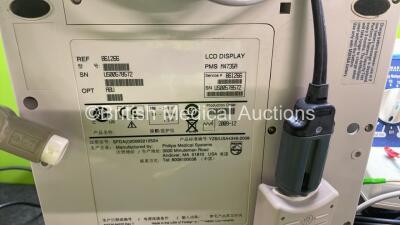 4 x Philips Heartstart XL Defibrillators Including ECG and Printer Options with 4 x Paddle Leads, 4 x Philips M3725A Test Loads and 4 x 3 Lead ECG Leads (All Power Up) *SN US00459432, US005785732, US00578467, US00124453* - 5