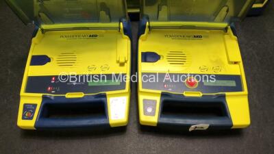 4 x Cardiac Science Powerheart AED G3 Defibrillators (All Power Up with Stock Battery, Batteries Not Included, 1 x Requires Service) - 2