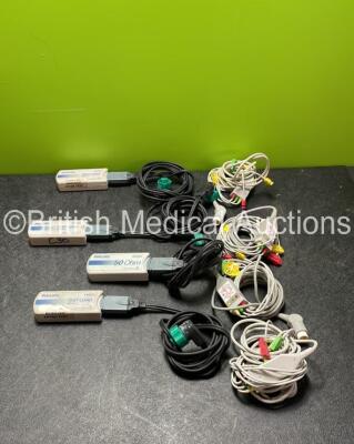 4 x Philips Heartstart XL Defibrillators Including ECG and Printer Options with 4 x Paddle Leads, 4 x Philips M3725A Test Loads and 4 x 3 Lead ECG Leads (All Power Up) *SN US00578463, US00591365, US00588705, US00117258* - 7