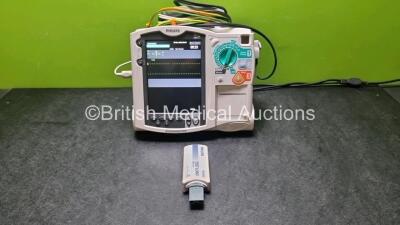 Philips Heartstart MRx Defibrillator / Monitor Including Pacer, ECG, and Printer Options, with 1 x M3725A Test Load,1 x Paddle Lead, 1 x Philips M3539A Module and 1 x Philips M1674A 3 Lead ECG Lead (Powers Up) *SN US00564939*