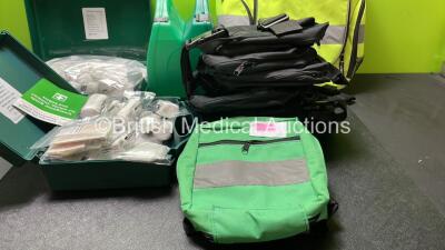 Mixed Lot Including 6 x First Aid Boxes (3 Including Bandages) 1 x Hi Vis Rucksack and 7 x Small Carry Bags - 3