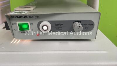 Olympus TC-C1 Clinical Trolley with 1 x Sony Trinitron Monitor, 1 x Olympus CLH-SC Light Source and 1 x Sony Videocassette Recorder (All Power Up) *6014758 / 7300677* - 2