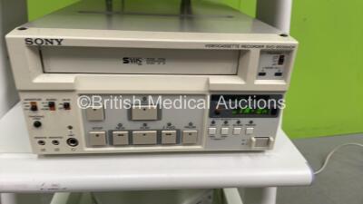 Olympus TC-C1 Clinical Trolley with 1 x Sony Trinitron Monitor, 1 x Olympus CLH-SC Light Source and 1 x Sony Videocassette Recorder (All Power Up) *6014758 / 7300677* - 3