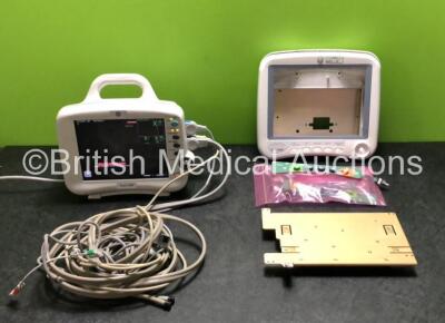 Job Lot Including 1 x GE Dash 3000 Patient Monitor (Powers Up) Including ECG, NBP, CO2, Temp/Co, SpO2, BP1 and BP2 Options with 1 x SpO2 Lead, 1 x 3 Lead ECG Lead, 1 x NBP Hose and GE Dash 4000 Spare Parts