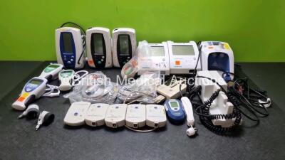 Mixed Lot Including 3 x Welch Allyn Spot Vital Signs Monitors, 2 x Siemens Clinitek Status Units. 1 x Fisher & Paykel Airvo 2 Humidifier, 3 x Welch Allyn Suretemp Plus Thermometers, 5 x Aeroneb Pro-x Portable Power Sources, 1 x Welch Allyn 767 Series Wall