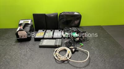 Job Lot of Audiometry Accessories Including 1 x MEG SS3 Sound Source with 1 x AC Power Supply (Powers Up) 2 x Jamo Speakers, 3 x Parrot Speech Discrimination Testers with 2 x AC Power Supplies (All Power Up) 1 x Echocheck OAE Screener with 1 x AC Power Su